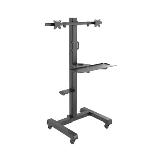 Pied TV KIMEX Chariot mobile pour 2 écrans 15"-32"