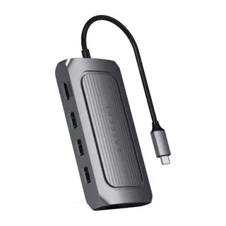 Adaptateur HDMI SATECHI USB C 9 en 1 Power Delivery 100W - Gris