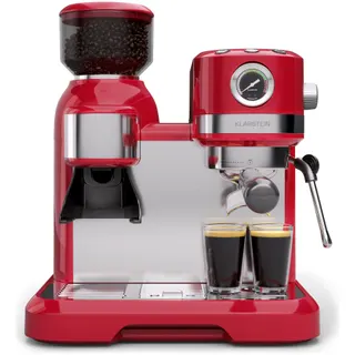 Machine à expresso KLARSTEIN Bella avec Broyeur 19 bars 1550 W Rouge