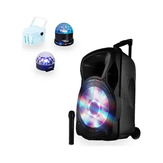 Enceinte sono PARTY LIGHT&SOUND 700W LED/USB/BT+Mic+3jeux lumiere