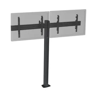 Pied TV KIMEX 2 écrans TV 50"-55", Hauteur 175cm, noir