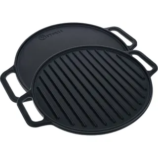 Plancha VICTORIA COOKWARE à Griller Réversible 32cm pour, Feu