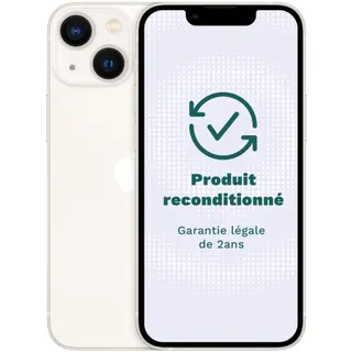 Smartphone APPLE iPhone 13 mini 5G 128Go Blanc Très Bon État - Reconditionné