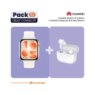 Montre connectée HUAWEI Pack Watch FIT 5 blanc+Freebuds SE 4