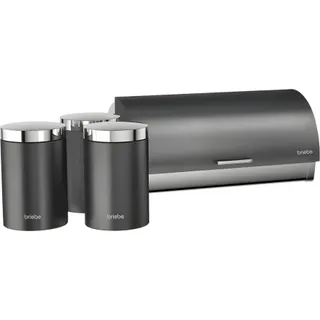 Set d'ustensiles de cuisine BRIEBE Boîte à Pain + 3 Boîtes Cuisine 1161GRY
