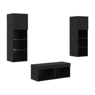 Meuble TV HELLOSHOP26 Lot de 4 meubles TV muraux modernes rang