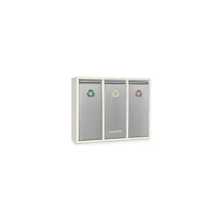 Poubelle de cuisine tri sélectif KLARSTEIN Ecosystème tri sélectif pédale 45L Beige