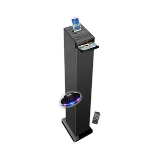 Enceinte Bluetooth INOVALLEY Tour de son noire avec lecteur CD, Bluet
