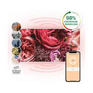 Chauffage électrique KLARSTEIN Wonderwall Air Art fleur 120x60cm 700W
