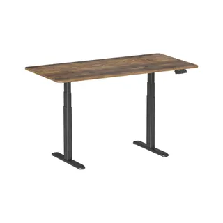 Bureau ergonomique KIMEX Plateau brun 180x75cm Bords ronds