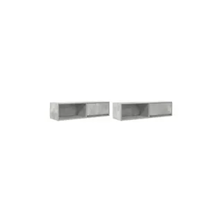 Meuble TV HELLOSHOP26 Lot de 2 meubles TV muraux peu encombran
