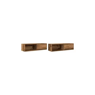 Meuble TV HELLOSHOP26 Lot de 2 meubles TV muraux peu encombran