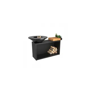 Brasero OFYR Island Black 85 Teak Wood OI3B85W