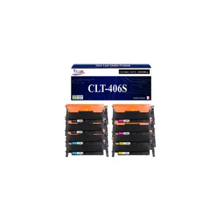 Cartouche d'encre T3AZUR pour Samsung CLP360N, CLT-406S (x8)