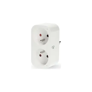 Prise connectée NEDIS Wi-Fi Double SmartLife Wattmètre 3680W