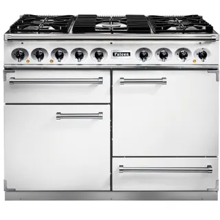 Piano de cuisson gaz FALCON Semi Pro DELUXE 110 BLANC NICKEL BROSSÉ