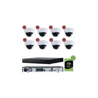 Caméra de sécurité KOMELEC Kit vidéosurveillance IP 8 caméras dôme