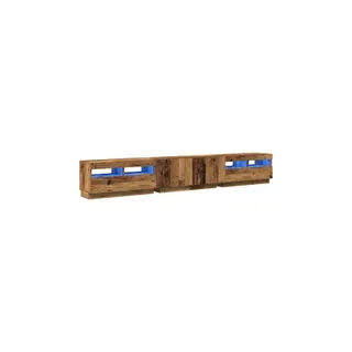Meuble TV HELLOSHOP26 Lot de 3 meubles TV avec lumières LED de