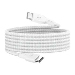 Câble alimentation BELKIN USB-C vers USB-C Nylon Tressé 2m Blanc