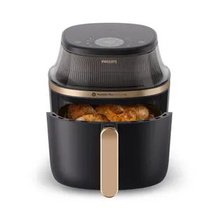 Airfryer PHILIPS NA342/00 Friteuse sans huile avec fenêtre de cuisson Noir/Doré, Série 3000 7.2L
