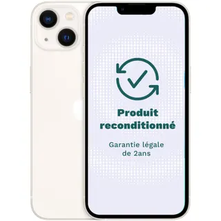 Smartphone APPLE iPhone 13 Blanc 256Go Excellent État avec Batterie Neuve - Reconditionné