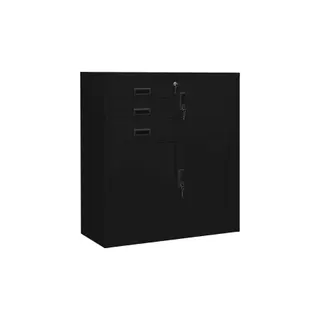 Armoire HELLOSHOP26 Armoire de bureau acier noire 90 x 40 x