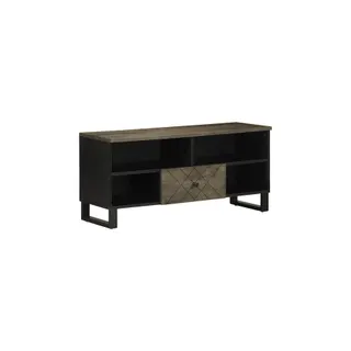 Meuble TV HELLOSHOP26 Meuble TV noir moderne rangement pratiqu