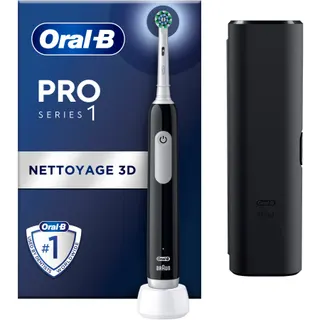 Brosse à dents électrique ORAL-B Pro 1 Noire Cross Action + Etui de voyage