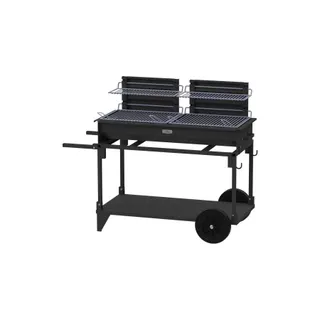 Barbecue charbon LE MARQUIER BARBECUE XL DOUBLE FOYERS AVEC CHARIOT