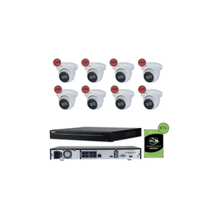 Caméra de sécurité KOMELEC Kit vidéosurveillance IP 8 caméras dôme