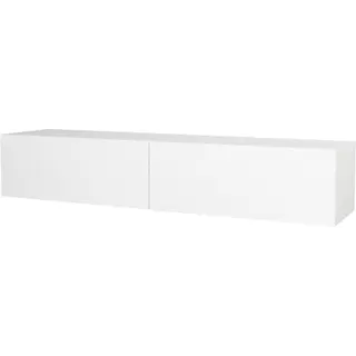 Meuble TV HELLOSHOP26 Meuble TV 135 x 31 x 25 cm blanc 03_0007