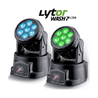 Jeu de lumières LYTOR Lyres LytOr WASH7 LEDS DMX RVB 4W + BLAN