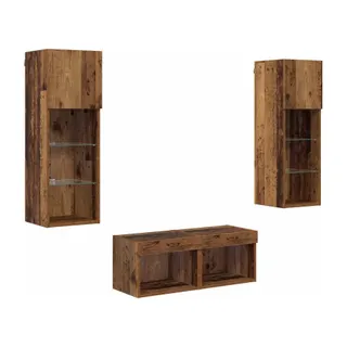 Meuble TV HELLOSHOP26 Lot de 4 meubles TV muraux modernes 30,5