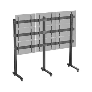 Pied TV KIMEX 9 écrans TV 45"-50", à roulettes, noir