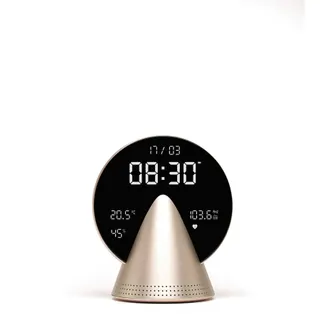 Radio réveil LEXON Conic Clock avec fonction Bluetooth Or