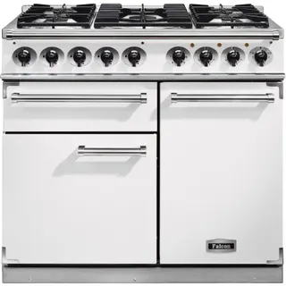 Piano de cuisson gaz FALCON Semi Pro DELUXE 100 BLANC NICKEL BROSSÉ